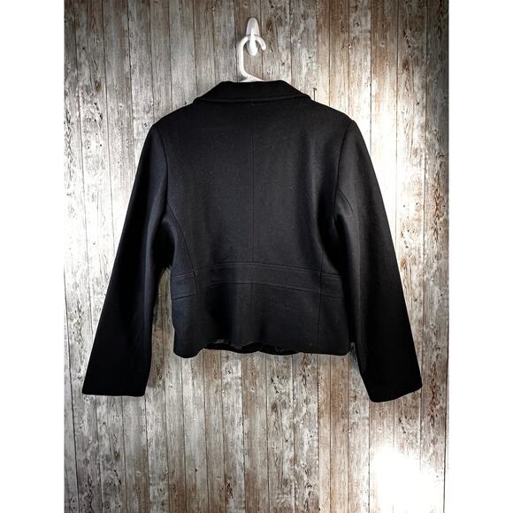 Andre Badi Jacket Women 13/36 Large Black Wool Blend Dark Waist Length - Picture 3 of 6